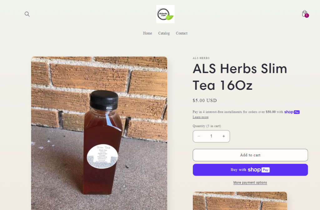 ALS Herbs Slim Tea -16 Oz
